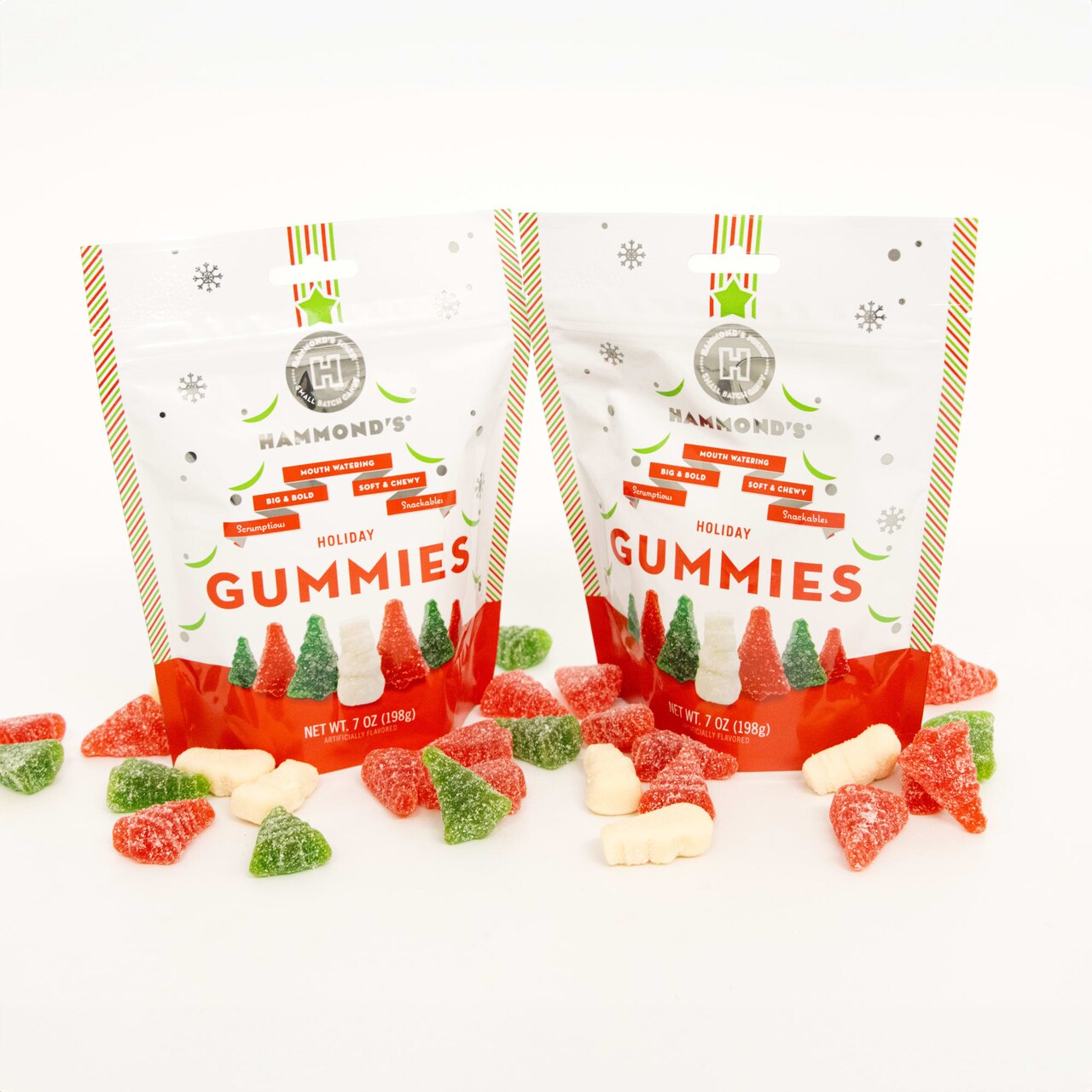 Hammond's Candies Christmas Tree and Snowmen Handmade Gummies 2 Bags